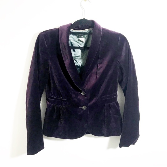 J. Crew purple velvet Eden blazer size 2 - Picture 2 of 8